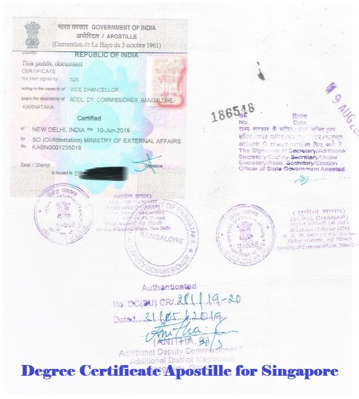 Degree Certificate Apostille Singapore Attestation Legalization