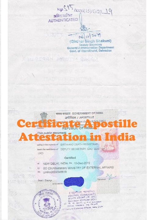 Certificate Apostille Attestation in India